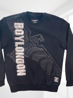 BOY LONDON 3XL Black Eagle Logo Sweatshirt – Bold Graphic Print